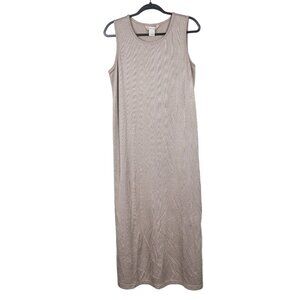 Melrose Studio Gold Dress M Womens Sleeveless Metallic Long Maxi Stretch Mexico